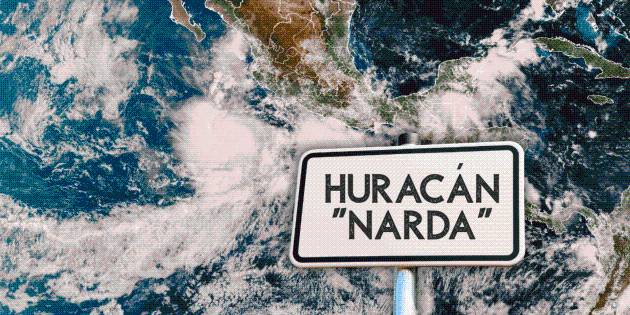 Huracán "Narda" y su categoría 2 traen lluvias fuertes a estas zonas de México