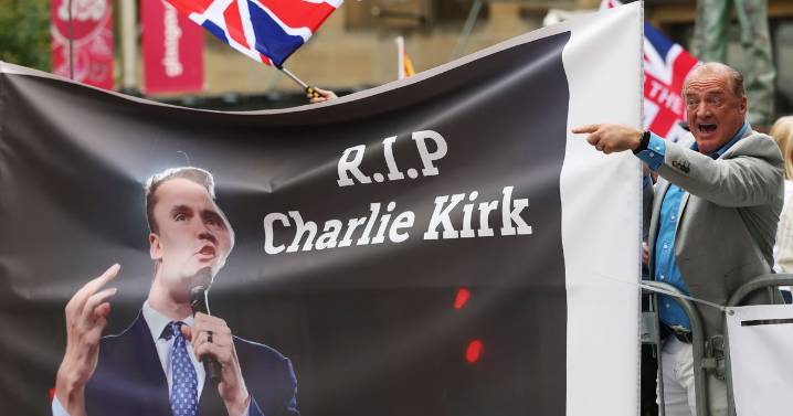 Glasgow demonstrators clash as anti-racism campaigners met with 'RIP Charlie Kirk' banner