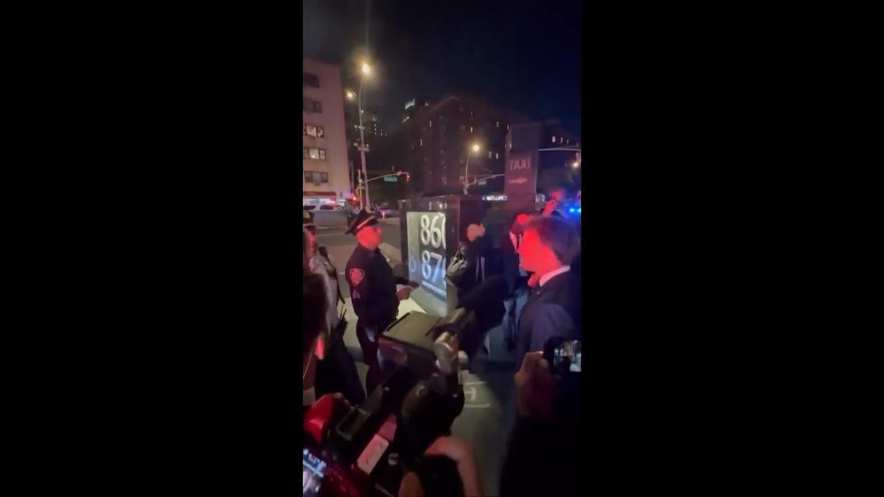 Macron and Erdogan both stopped on street by NYC police