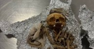 Airport staff make grim find as man caught with human skull and bones in suitcase