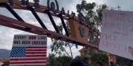Demonstrators gather at Walt Disney Studios to protest Jimmy Kimmel’s suspension