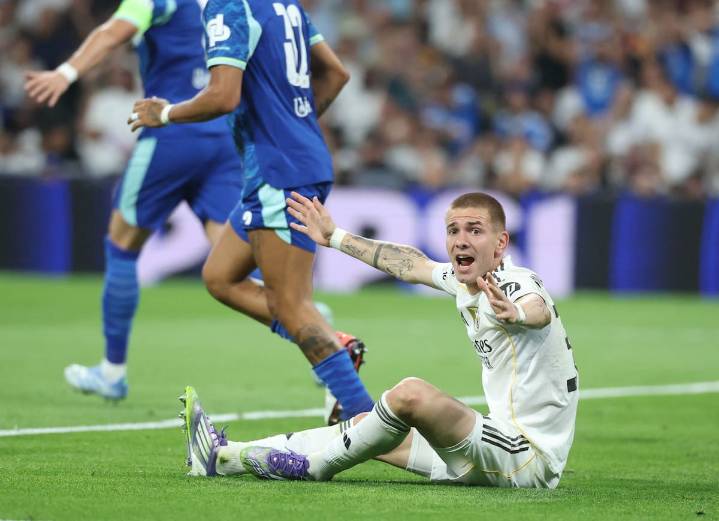 A pura gambeta. La increíble jugada de Mastantuono que casi terminó en gol de Real Madrid ante Marsella