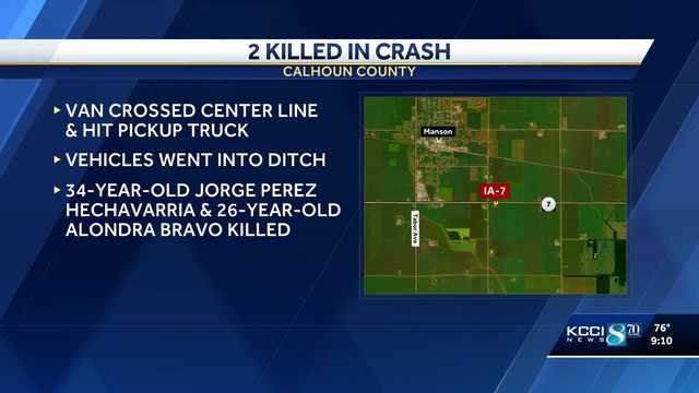 Deadly Iowa crash: Authorities identify 2 killed in Calhoun County crash