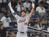 Tigers score 9 runs in 7th inning to trounce wild Yankees 12