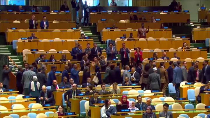 Varias delegaciones de países abandonan la Asamblea de la ONU a modo de protesta al hablar Netanyahu