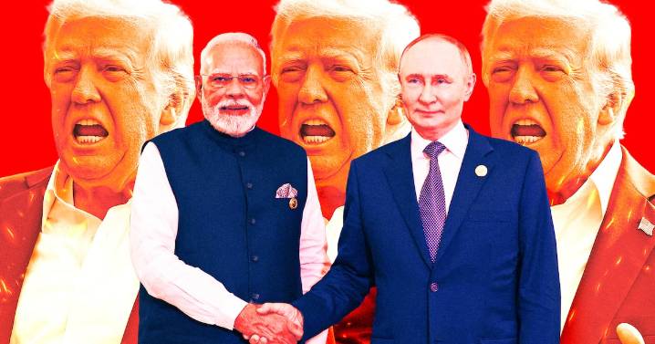 Trump Lashes Out After Putin and Modi Are Seen Holding Hands