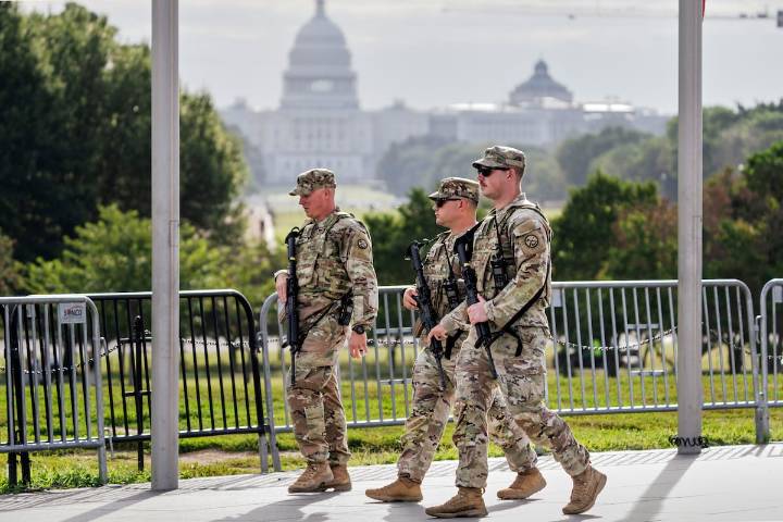 Troops in DC encounter few crises, but plenty of walking and yard work