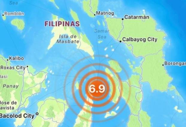 Un sismo de magnitud 6,9 sacude las costas de Filipinas