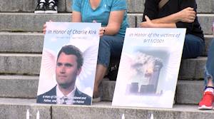 ‘I needed to do something’: Dozens gather at Charlie Kirk vigil in Lincoln
