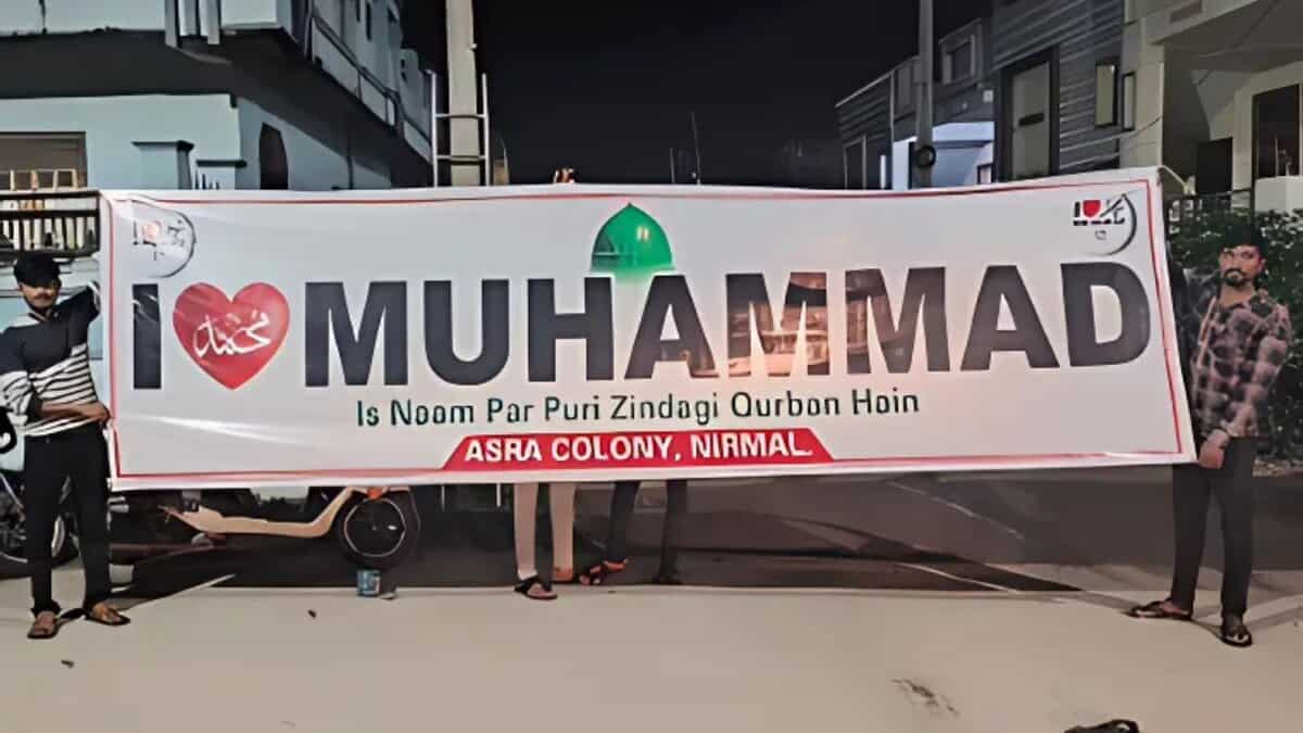 Two Telangana cops suspended for stepping on ‘I Love Muhammad’ poster
