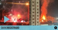 Otra vez hinchas de la U de Chile: generaron un peligroso incendio en el banderazo en apoyo al plentel