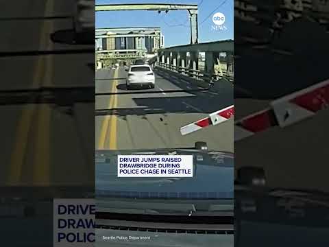 Driver jumps raised drawbridge during police chase in Seattle