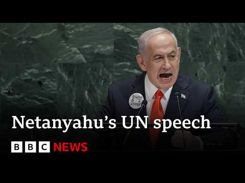 Netanyahu calls Palestinian recognition 'disgraceful', as dozens walk out of UN speech