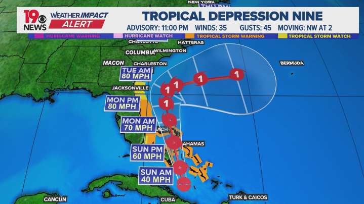 Will Tropical Depression Nine hit South Carolina?