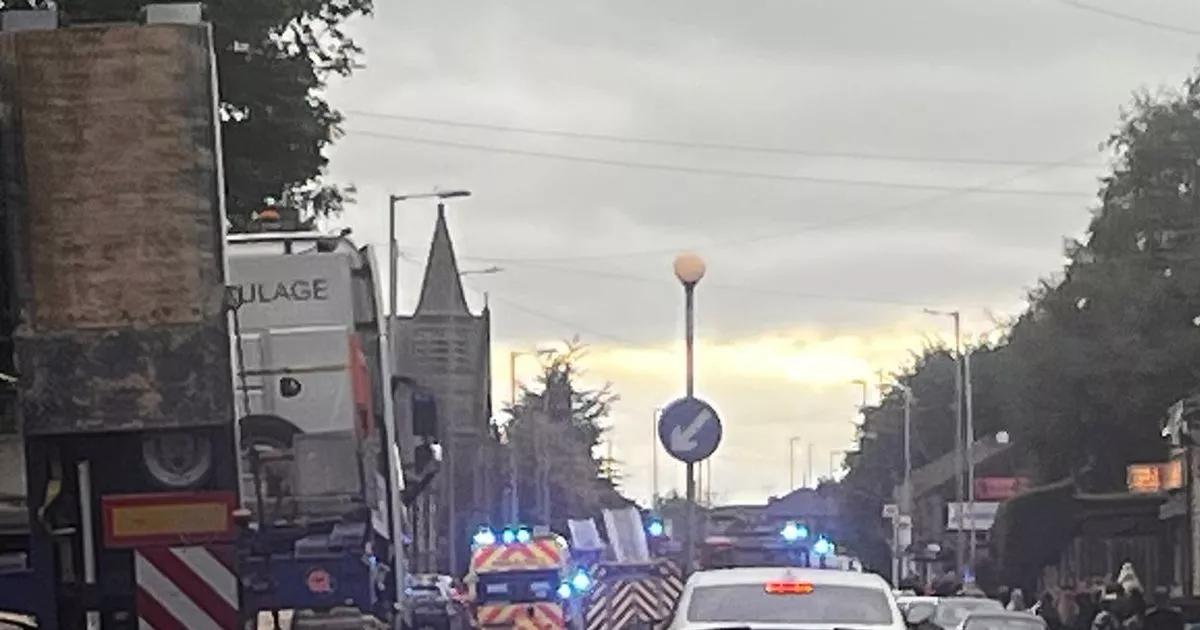 Two people rushed to hospital following crash on busy road