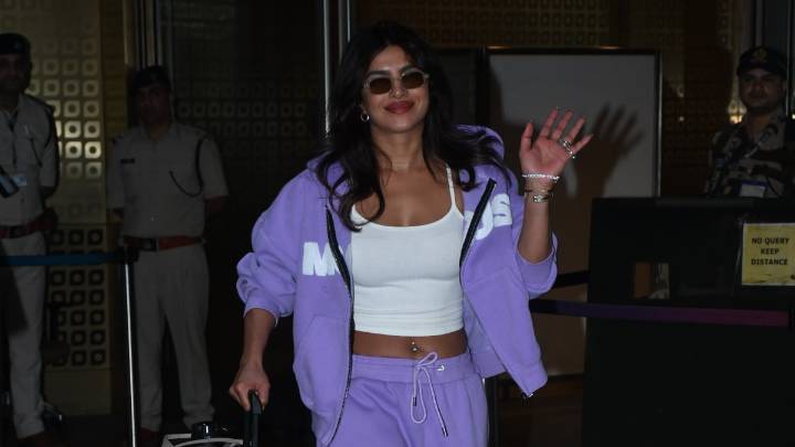 Priyanka Chopra Lands In Mumbai Wearing Stylish Athleisure