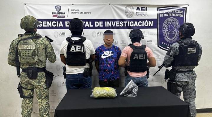 Cae con marihuana y pistola en Parajes del Sur