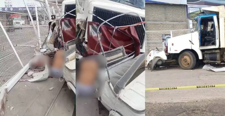 ¡Camión aplasta mototaxi en la 175! Tres muertos entre los fierros
