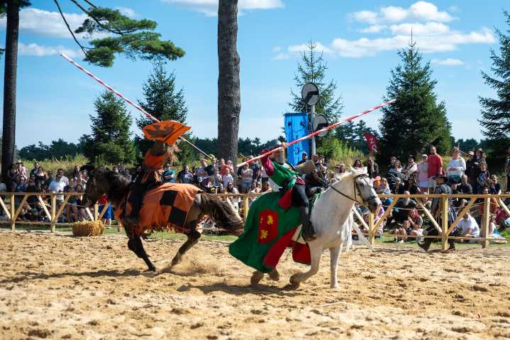 The popular Renaissance festival now occupies the former Edaville Family Theme Park with jousting, aerial performances and medieval vendors until October 19.