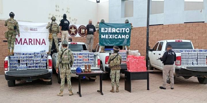 Incautan dosis de cocaína y más de 8 mil latas de cerveza en Sonora