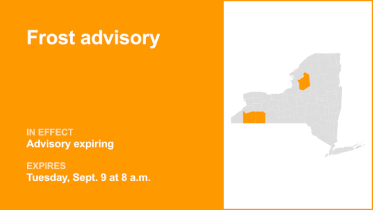 NY weather: The current frost advisory for New York will expire at 8 a.m.