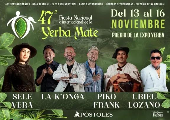 La Fiesta Nacional de la Yerba Mate confirmó su cartelera de artistas