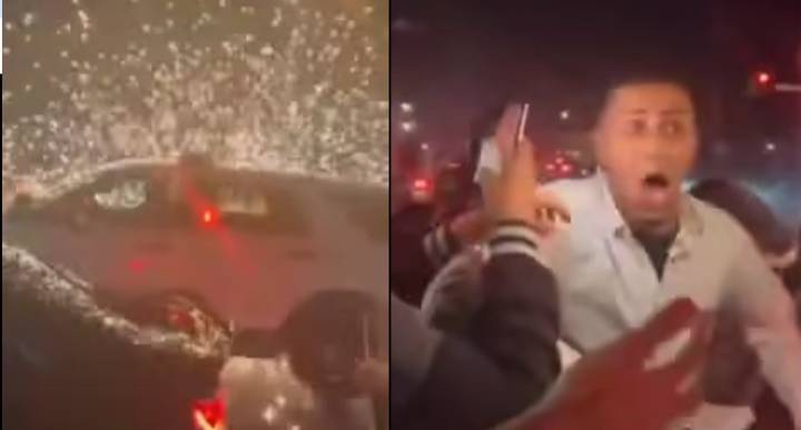 Watch: Mob swarms police, launch fireworks at cops after over 100 cars take over New Jersey intersection in wild street stunt