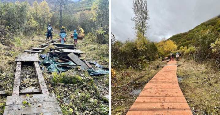 Volunteers help maintain Alaska trails with Gold Mint Trail improvements