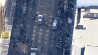 Four boys taken into custody after allegedly stolen BMW was abandoned in Melbourne’s Bourke Street Mall following chaotic car chase