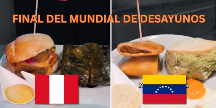 Final del mundial de desayunos enfrenta a Perú y Venezuela: pan con chicharrón vs arepa pepiada y con carne mechada