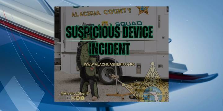 Alachua County officials respond to reports of suspicious device