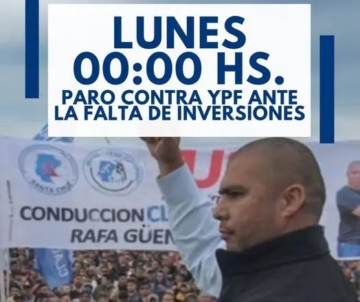 SIPGER y Jerárquicos inician paro a la operadora YPF