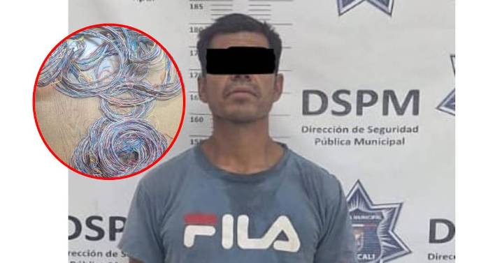 Robó 30 metros de cableado de telefonía; es detenido en Loma Linda