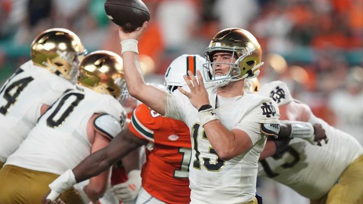 Freeman confident in QB CJ Carr's future despite Notre Dame's season
