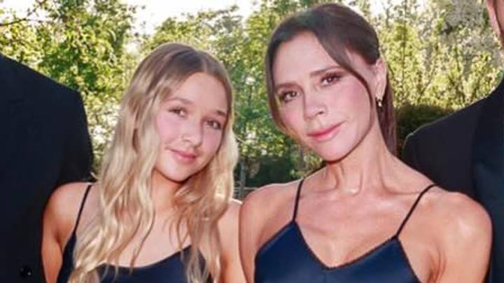 Harper Beckham, 14, is a mini Baby Spice as she dances alongside mother Victoria
