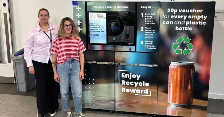 New College Lanarkshire students to trial financial incentive to encourage recycling by using Reverse Vending Machines