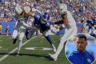 Giants' Jaxson Dart gets concussion check, Russell Wilson fills in