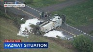 Overturned truck prompts hazardous materials incident in Buckingham Township, Bucks County
