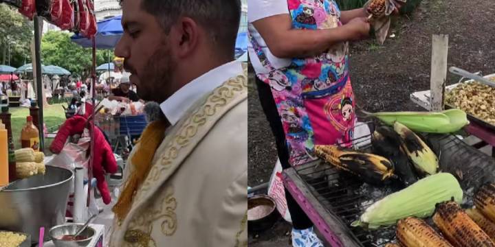 Tiktokers uruguayos exhiben que elotes se gentrifican y ya cuestan hasta 80 pesos en la Alameda de la CDMX