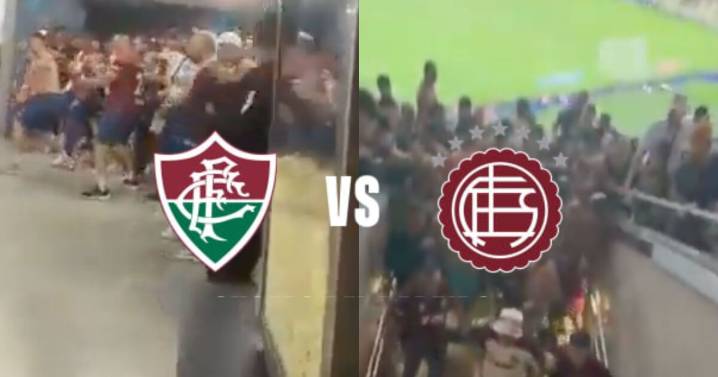 ¡NUEVO ESCÁNDALO EN LA SUDAMERICANA! Policía golpea a aficionados de Lanús en el enfrentamiento ante el Fluminense