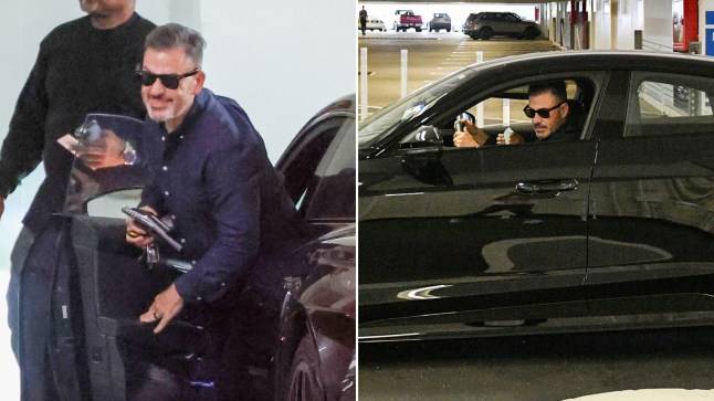 Jimmy Kimmel pictured arriving at lawyer’s office as he’s said to be ‘furious’ at suspension