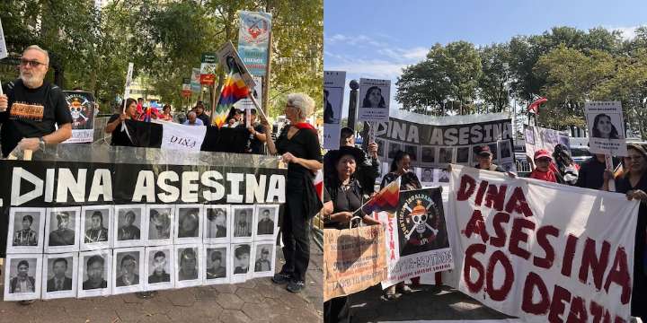 Peruanos en Nueva York protestaron contra Dina Boluarte en medio de su presentación en la Asamblea de la ONU
