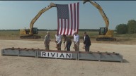 At Rivian EV plant groundbreaking, the issue of ICE raid at another plant looms