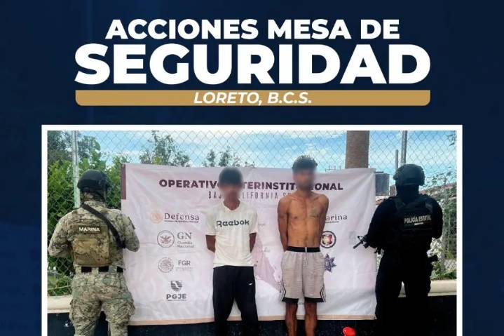 Operativo en Loreto permite el aseguramiento de arma de fuego y dos detenidos