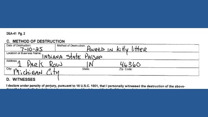 State documents show $275,000 expired death penalty drug destroyed using “fire” and “kitty litter”