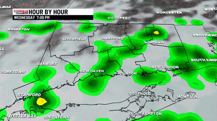 Spotty showers later today, dry into the weekend