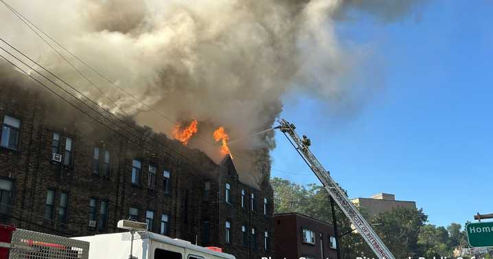Large fire in Pittsburgh's Squirrel Hill neighborhood causes collapse at apartment building