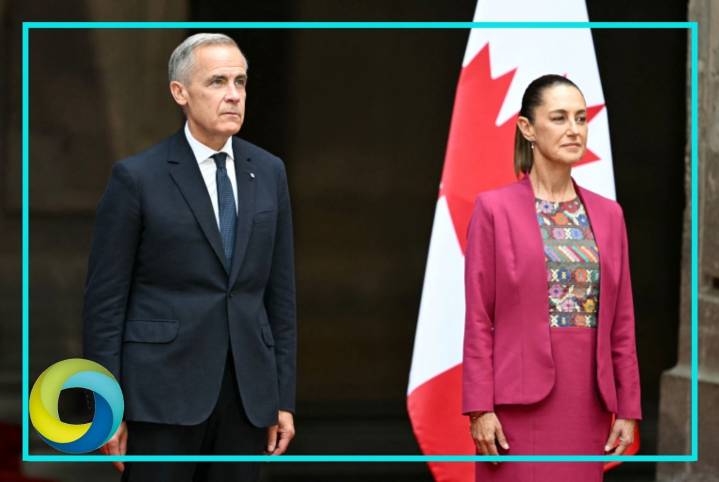 Recibe Sheinbaum a Mark Carney, primer ministro de Canadá, en Palacio Nacional