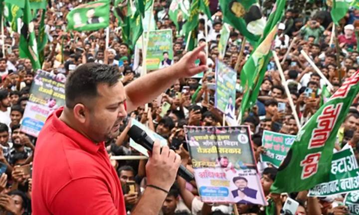 BJP alleges verbal attacks on PM’s mother during Tejashwi’s Bihar rights march