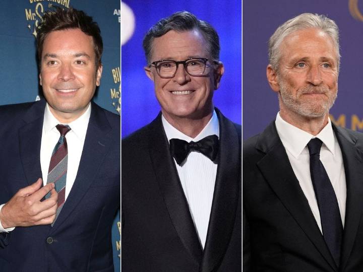 Late-night hosts reacted to Jimmy Kimmel's suspension with the sharpest tools in their kit: comedy and defiance